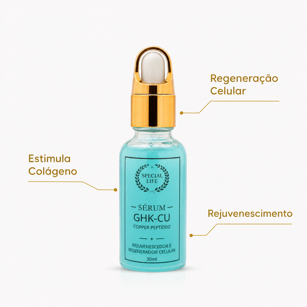 Sérum GHK-CU Copper Peptídeo – Rejuvenescedor e Regenerador Celular | 30ml