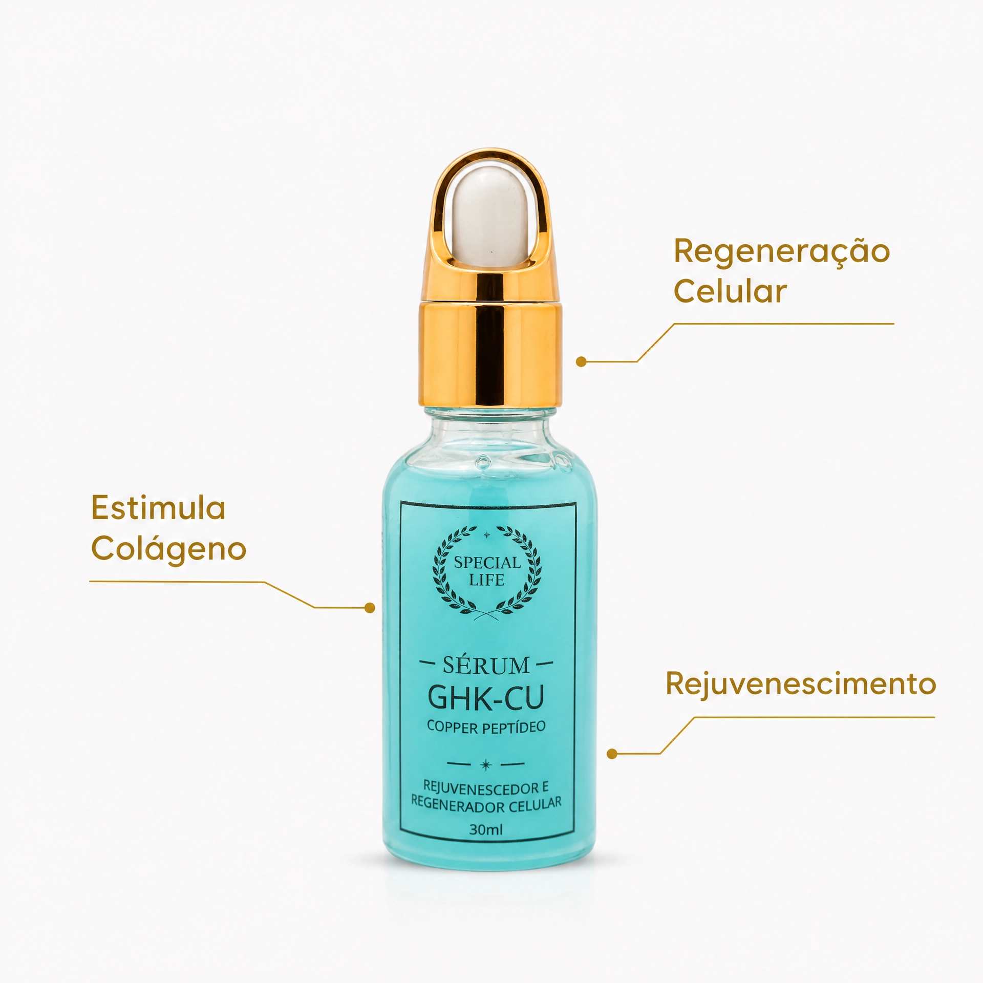 Sérum GHK-CU Copper Peptídeo – Rejuvenescedor e Regenerador Celular | 30ml