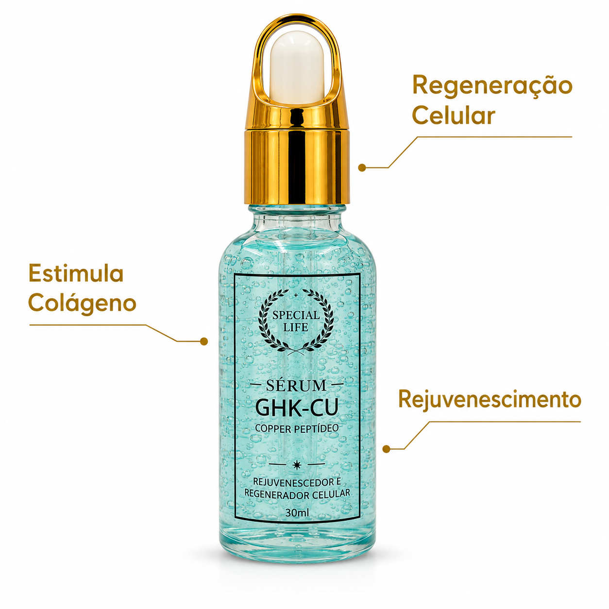 Sérum GHK-CU Copper Peptídeo – Rejuvenescedor e Regenerador Celular | 30ml