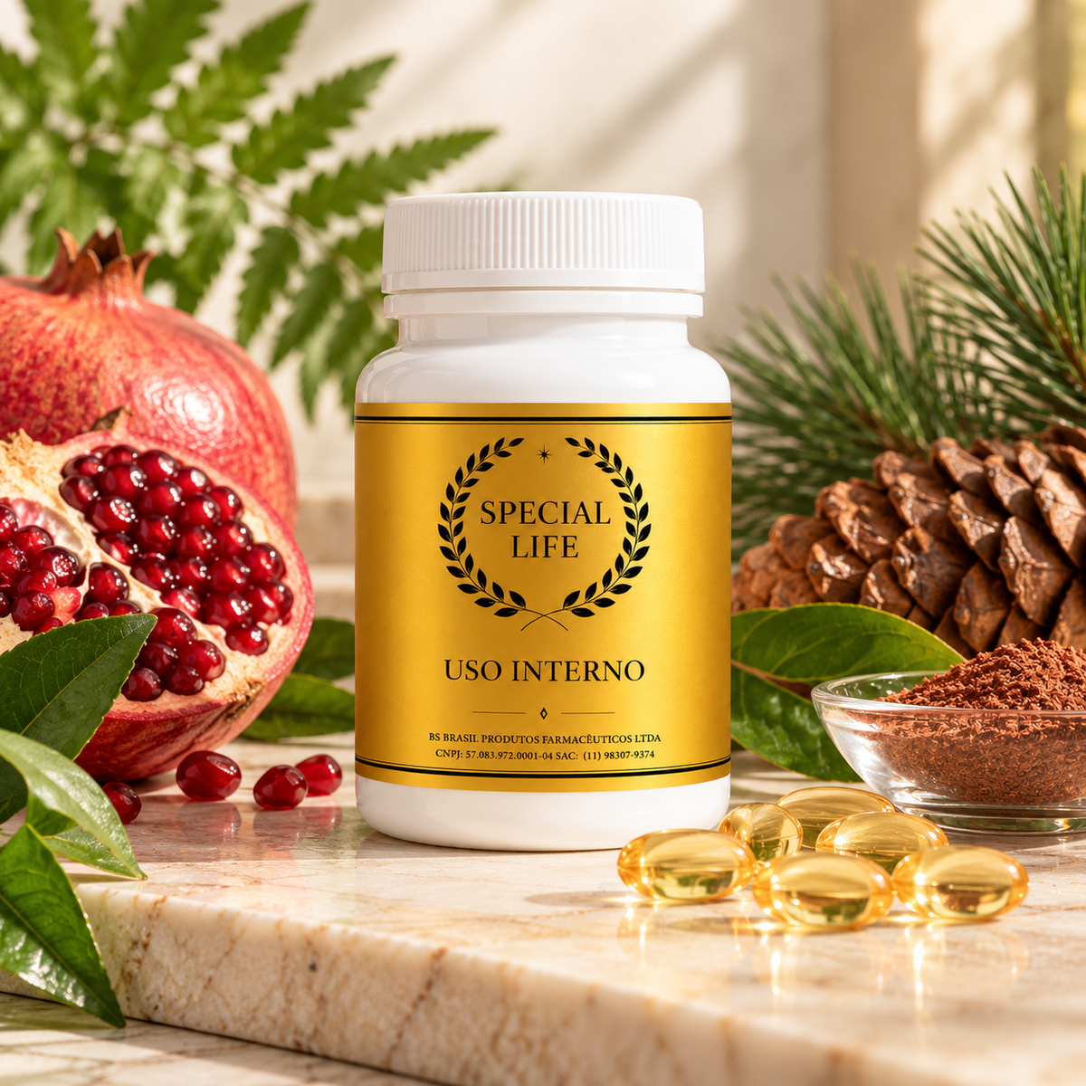 Fórmula Antioxidante com Polypodium, Pinus e Romã | 30 Cápsulas
